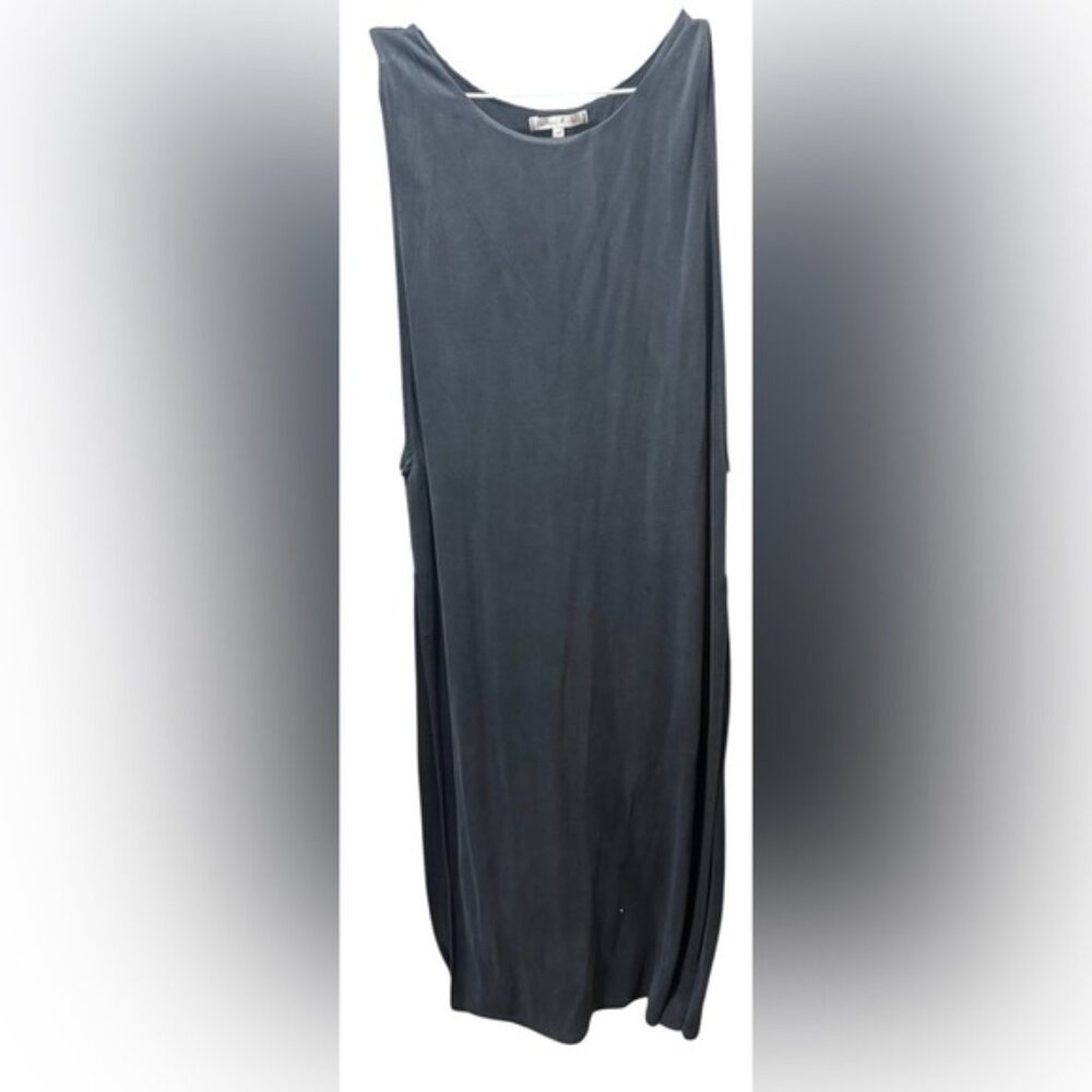 Willow   Clay  soft layered peekaboo sheath dress tunic deep gray USM boho chic